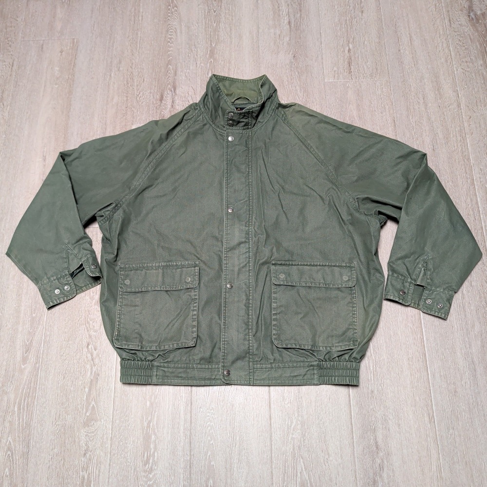 Greg Norman Collection Mens XL Olive Green Golf Bomber Field Jacket 2795